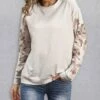 Coupon ⭐ PixieLady Beige & Brown Floral-Sleeve Lightweight Crewneck Sweatshirt - 👩 Women 🔔