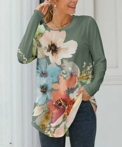 Hot Sale 👏 PixieLady Teal Floral Long-Sleeve Tunic - 👩 Women & Plus 🎁