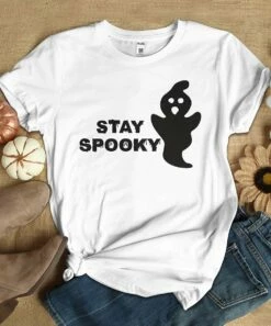 Best deal ⭐ PixieLady Black & White 'Stay Spooky' Ghost Crewneck Tee - 👩 Women 🔥