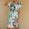 Brand new 🛒 PixieLady Mint & Gray Floral T-Shirt 👗 Dress - 👩 Women & Plus 🥰