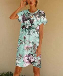 Brand new ๐ PixieLady Mint & Gray Floral T-Shirt ๐ Dress - ๐ฉ Women & Plus ๐ฅฐ