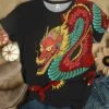 Deals 🥰 PixieLady Black & Red Dragon Crewneck Top - 👩 Women & Plus 🔔