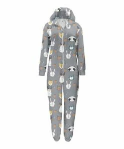 Best deal ❤️ PixieLady Gray Raccoon One-Piece Pajama - 👩 Women & Plus ❤️