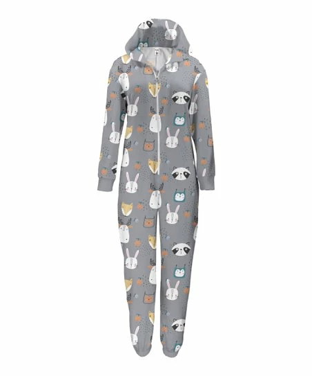 Best deal ❤️ PixieLady Gray Raccoon One-Piece Pajama - 👩 Women & Plus ❤️
